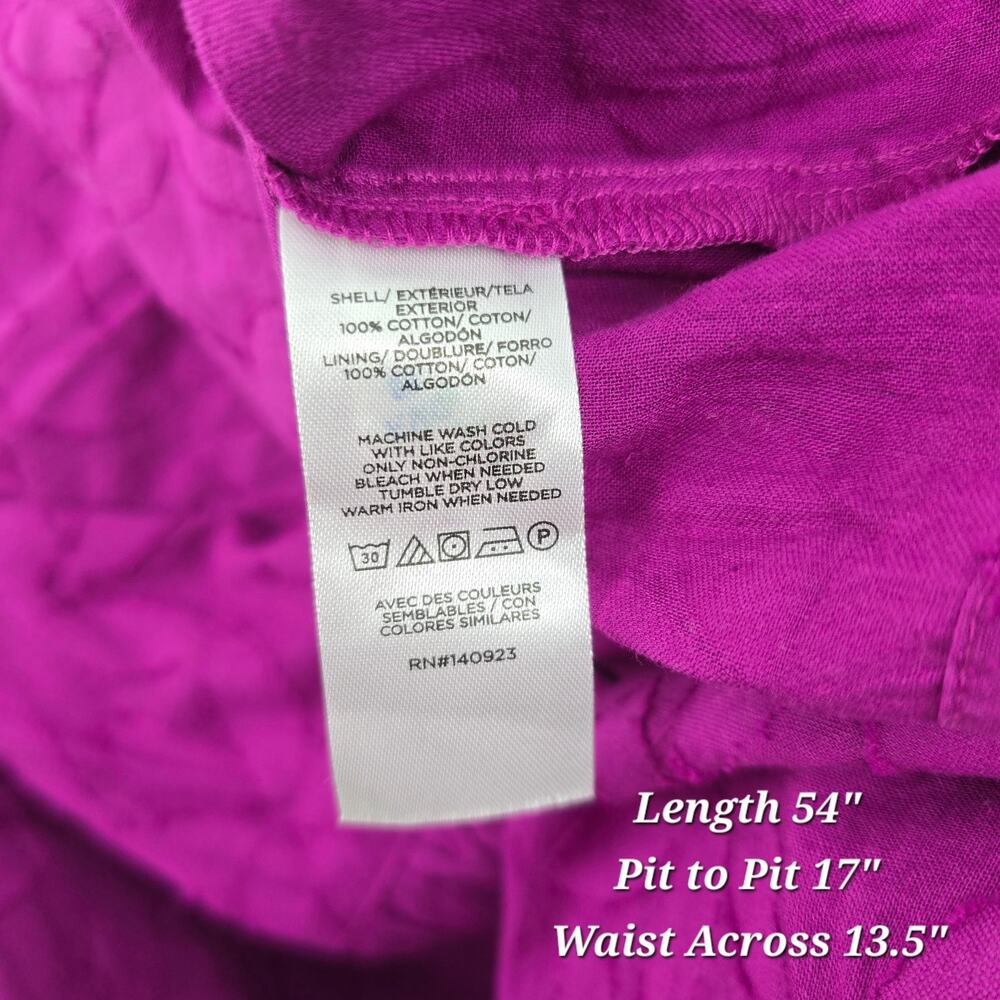 LOFT Beach Coastal Chic Deep Magenta Textured Cotton Maxi Dress -Small - Picture 5 of 6
